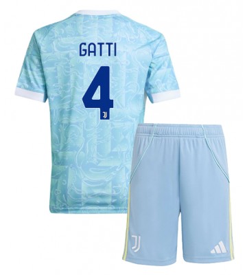 Juventus Federico Gatti #4 Udebanetrøje Børn 2025-26 Kortærmet (+ Korte bukser)
